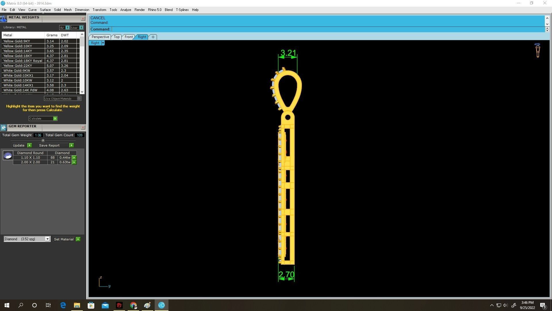 diamond letter T pendant 3914 3D print model_3