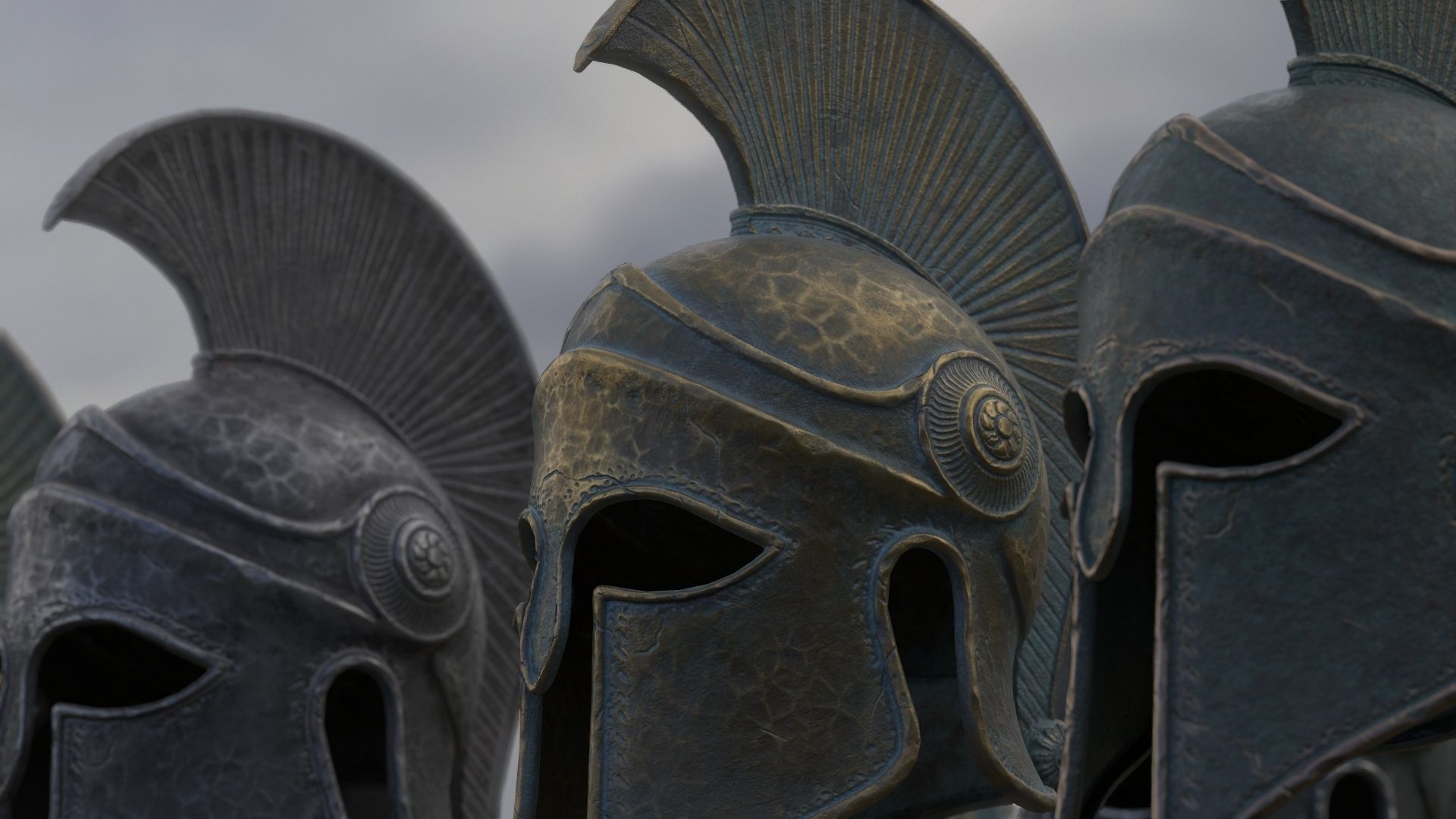 Ancient Greek Helmet  design by Lilia Koleva-Bardarova Low-poly 3D model_39