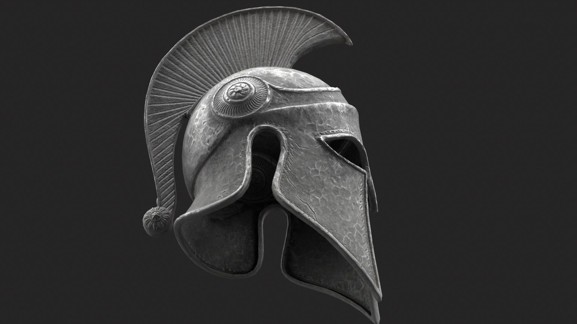 Ancient Greek Helmet  design by Lilia Koleva-Bardarova Low-poly 3D model_34