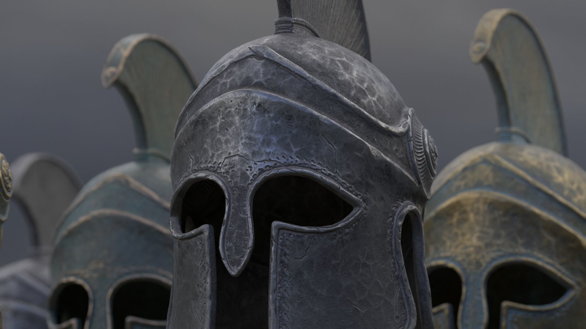 Ancient Greek Helmet  design by Lilia Koleva-Bardarova Low-poly 3D model_2