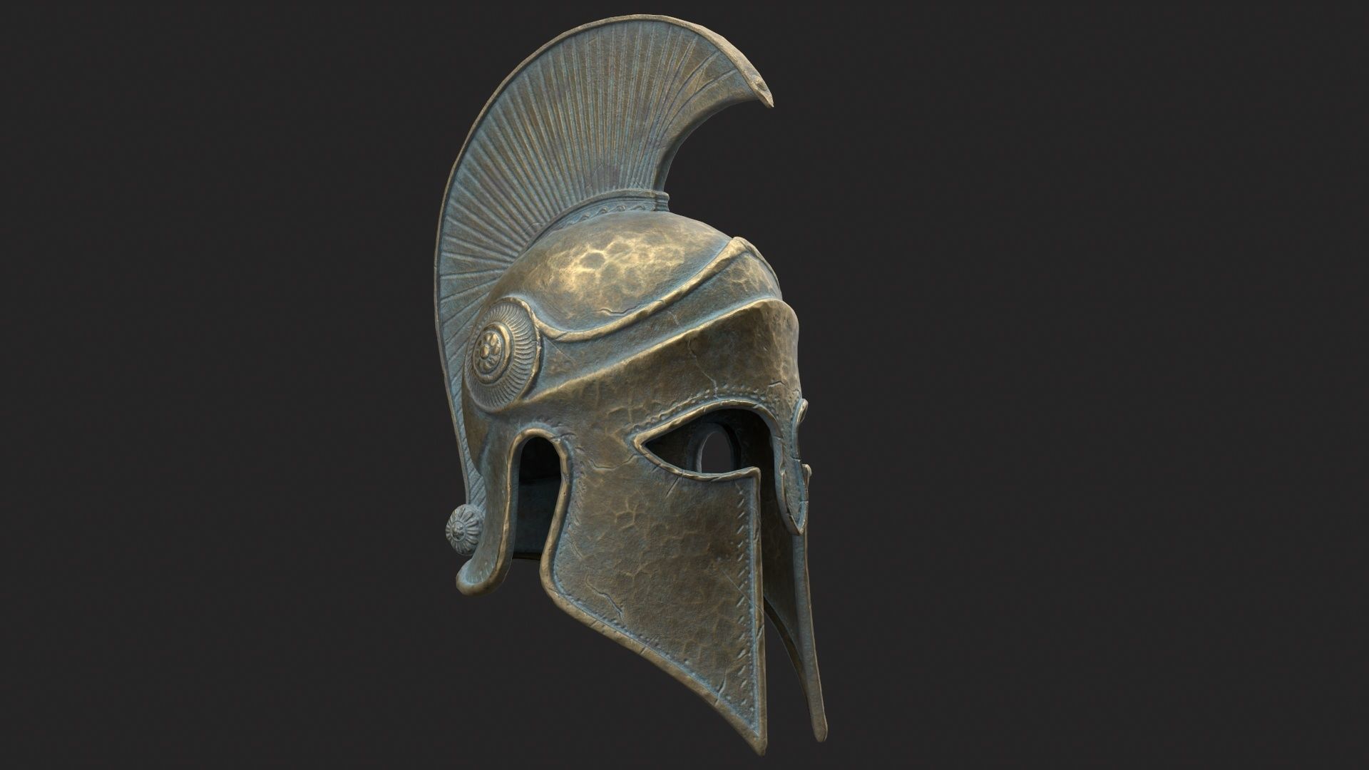 Ancient Greek Helmet  design by Lilia Koleva-Bardarova Low-poly 3D model_5