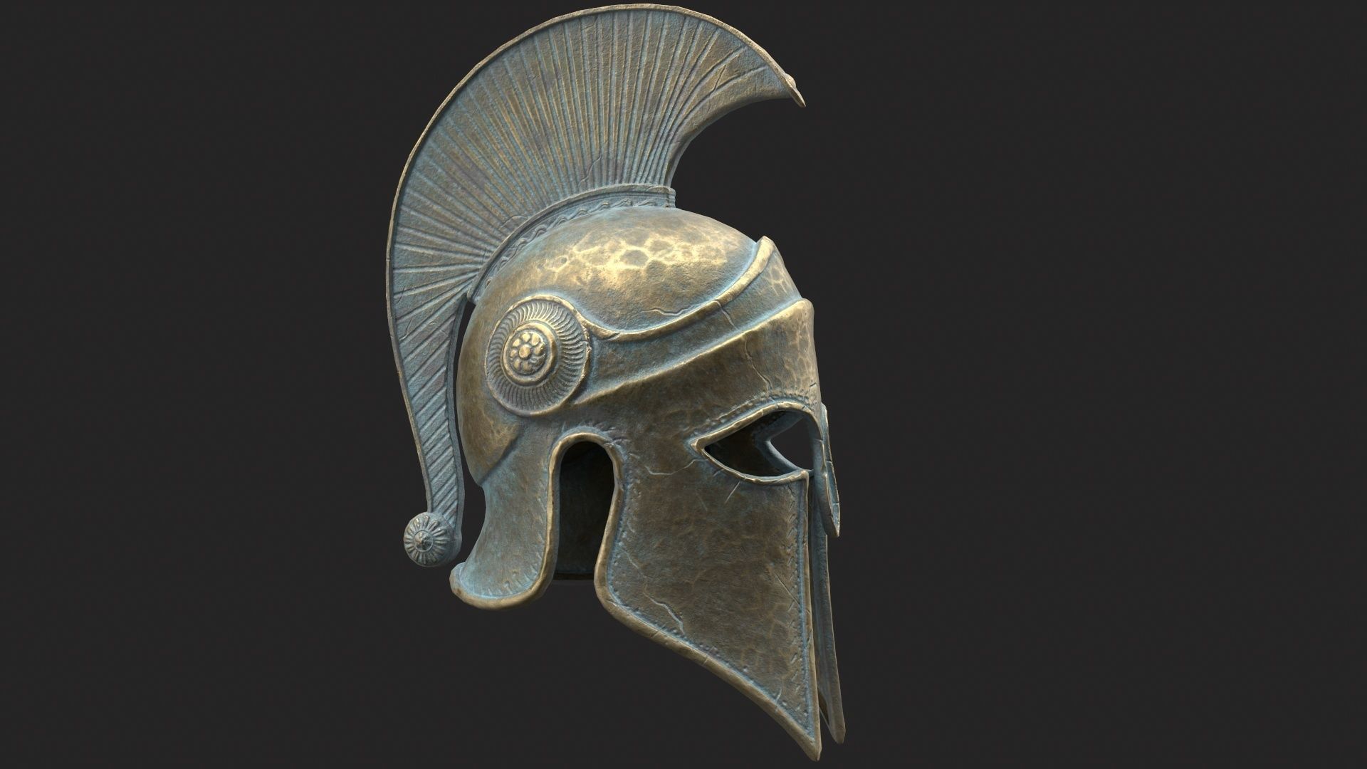 Ancient Greek Helmet  design by Lilia Koleva-Bardarova Low-poly 3D model_15