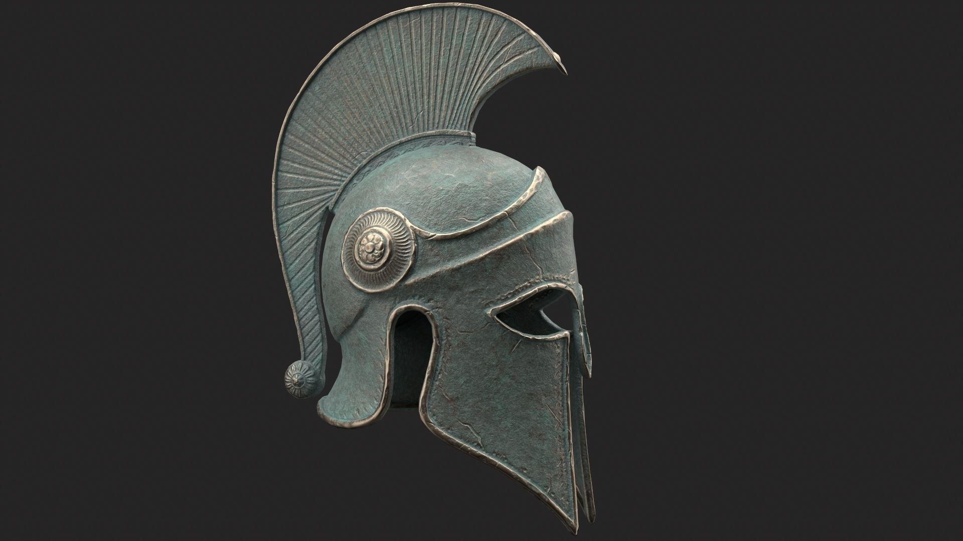 Ancient Greek Helmet  design by Lilia Koleva-Bardarova Low-poly 3D model_14