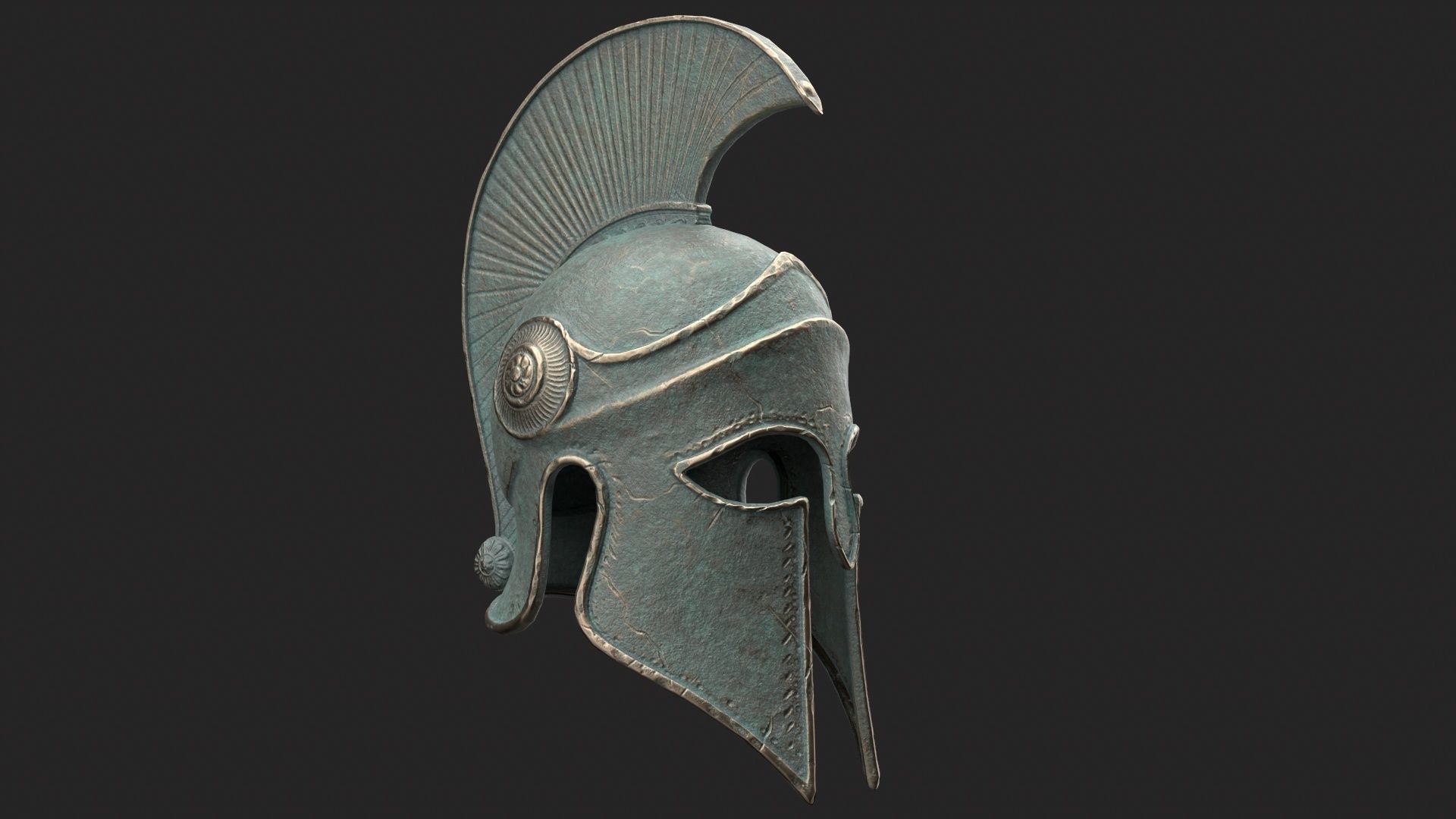 Ancient Greek Helmet  design by Lilia Koleva-Bardarova Low-poly 3D model_6