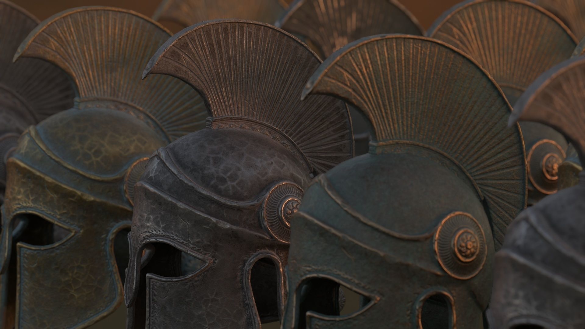 Ancient Greek Helmet  design by Lilia Koleva-Bardarova Low-poly 3D model_41