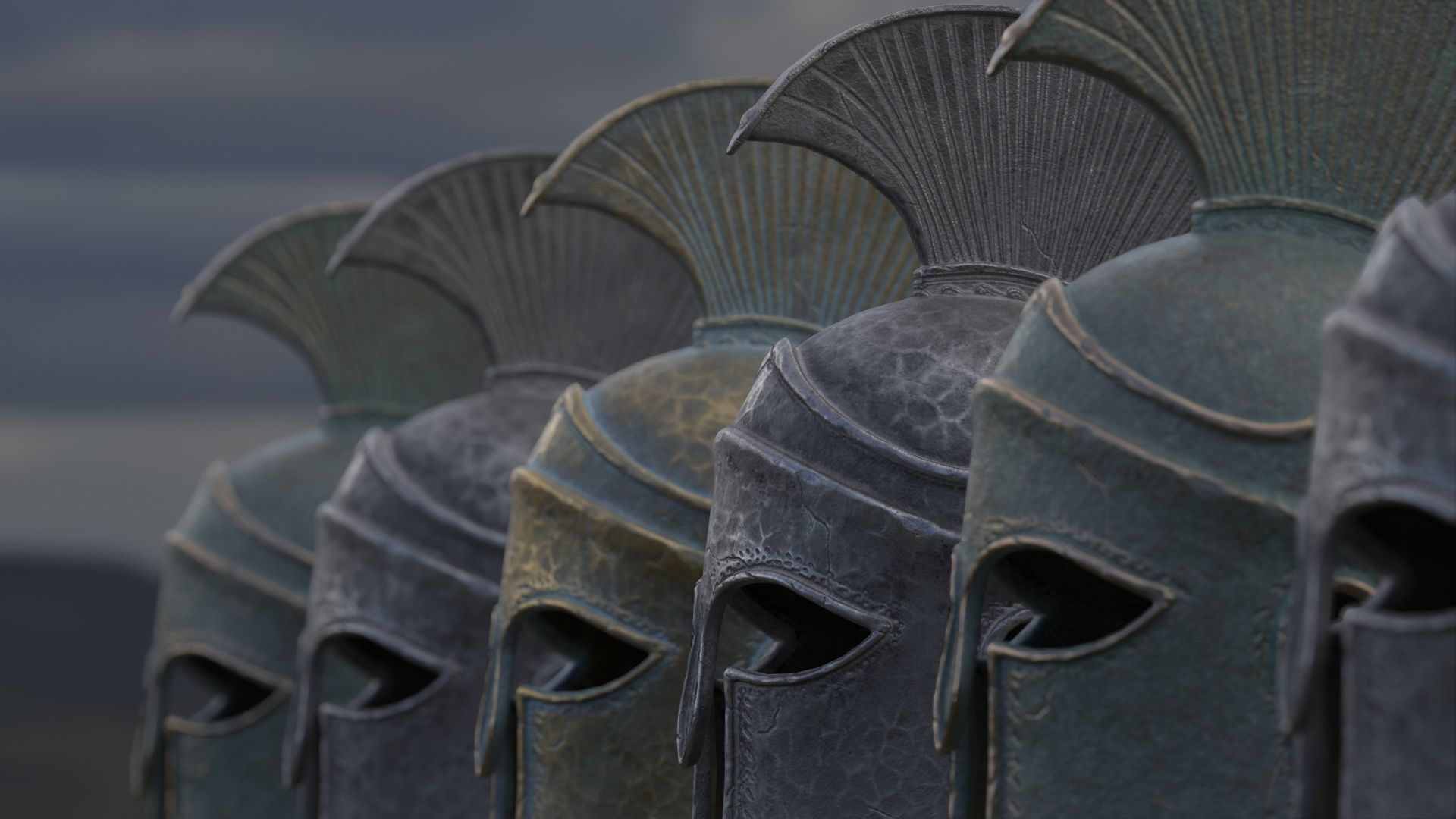 Ancient Greek Helmet  design by Lilia Koleva-Bardarova Low-poly 3D model_40