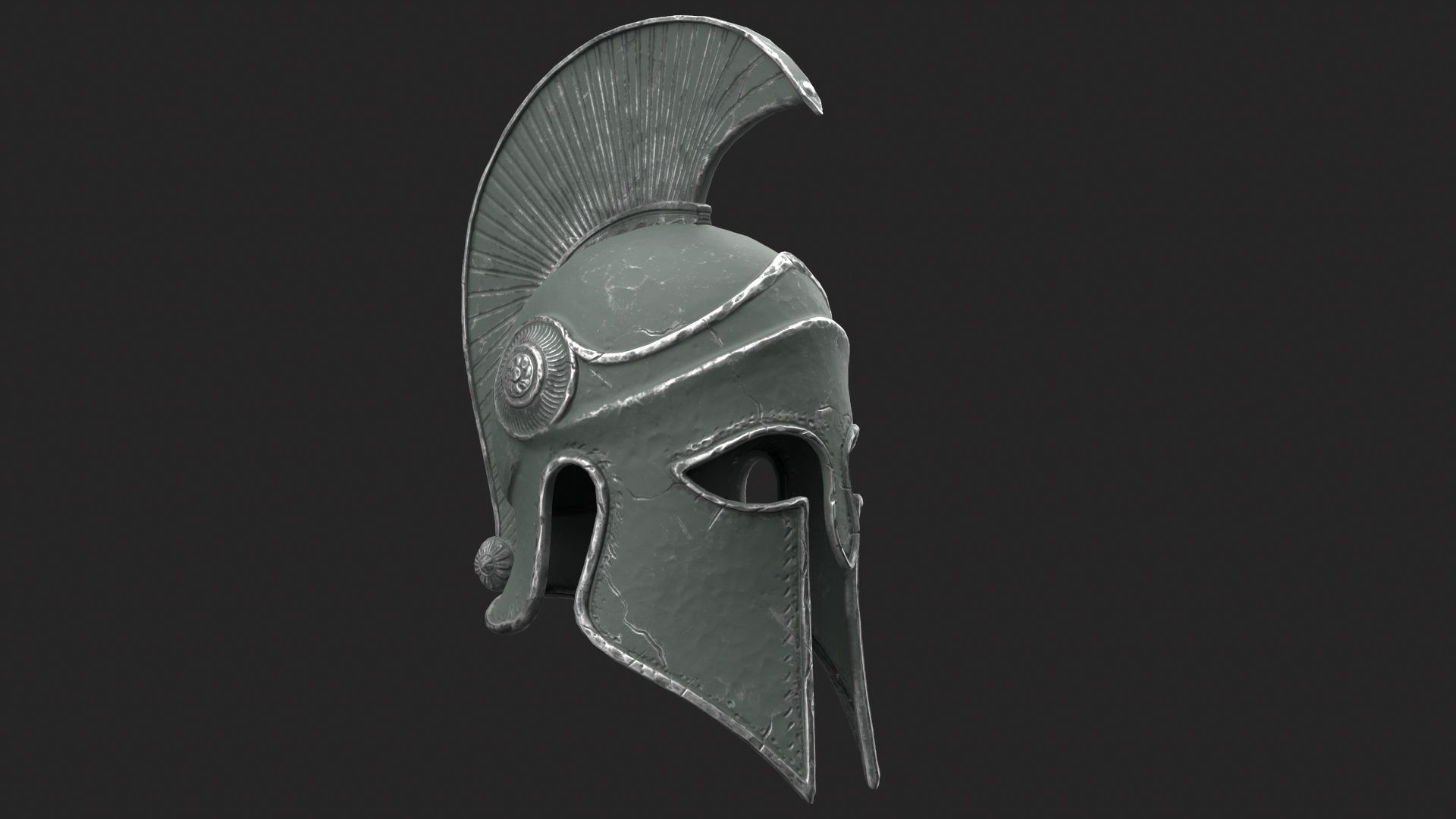 Ancient Greek Helmet  design by Lilia Koleva-Bardarova Low-poly 3D model_8