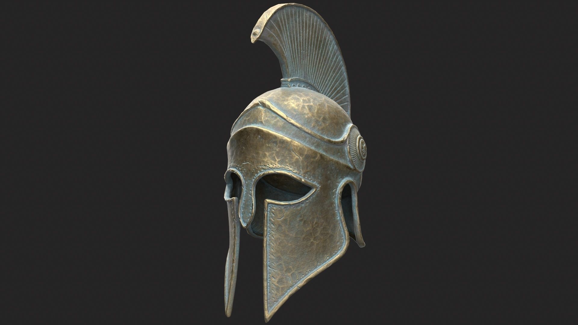 Ancient Greek Helmet  design by Lilia Koleva-Bardarova Low-poly 3D model_18