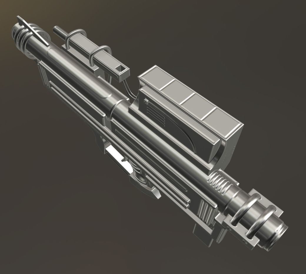 Heavy Blaster Gun High Poly 3D model_1