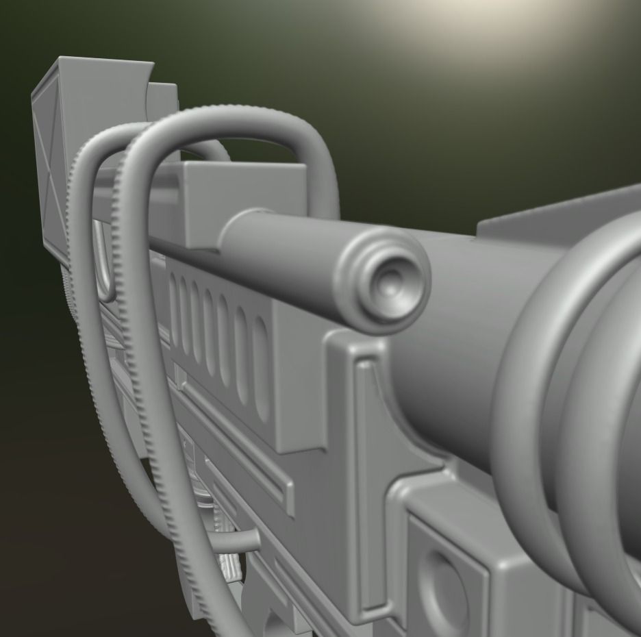 Heavy Blaster Gun High Poly 3D model_5