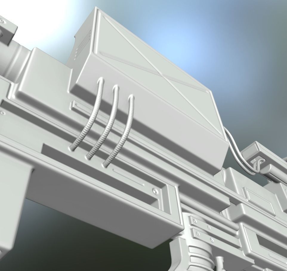 Heavy Blaster Gun High Poly 3D model_11