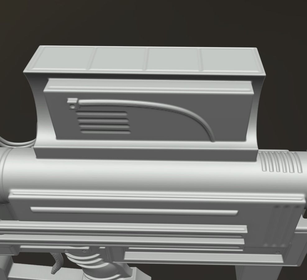 Heavy Blaster Gun High Poly 3D model_9