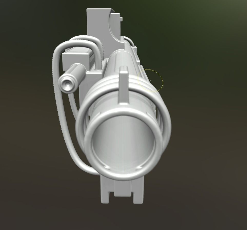 Heavy Blaster Gun High Poly 3D model_10