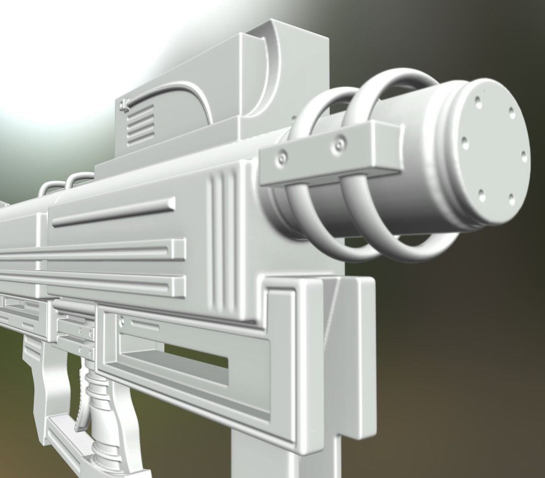 Heavy Blaster Gun High Poly 3D model_2