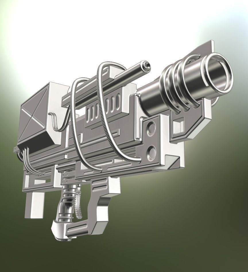 Heavy Blaster Gun High Poly 3D model_4