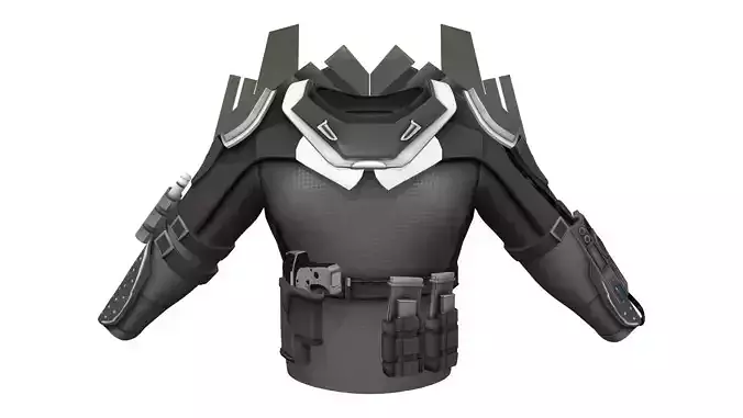Sci-fi Cyborg Ranger Warrior Top With Guns Ammunition