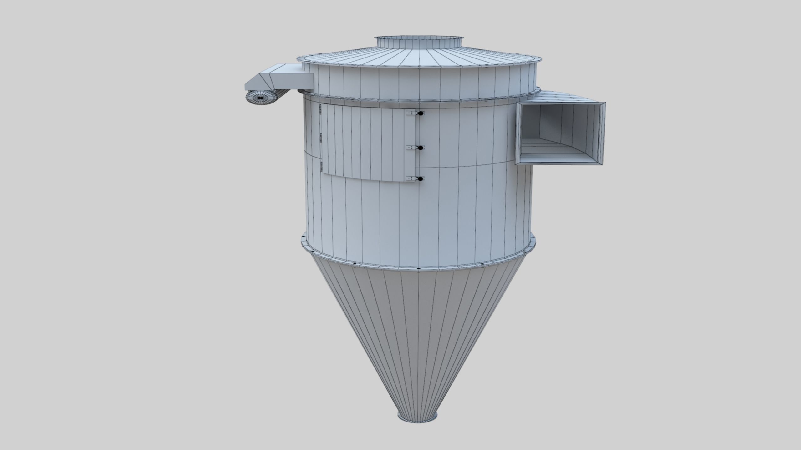 Dust Cyclone - Wheat Grain Flour Milling Machine Low-poly 3D model_33