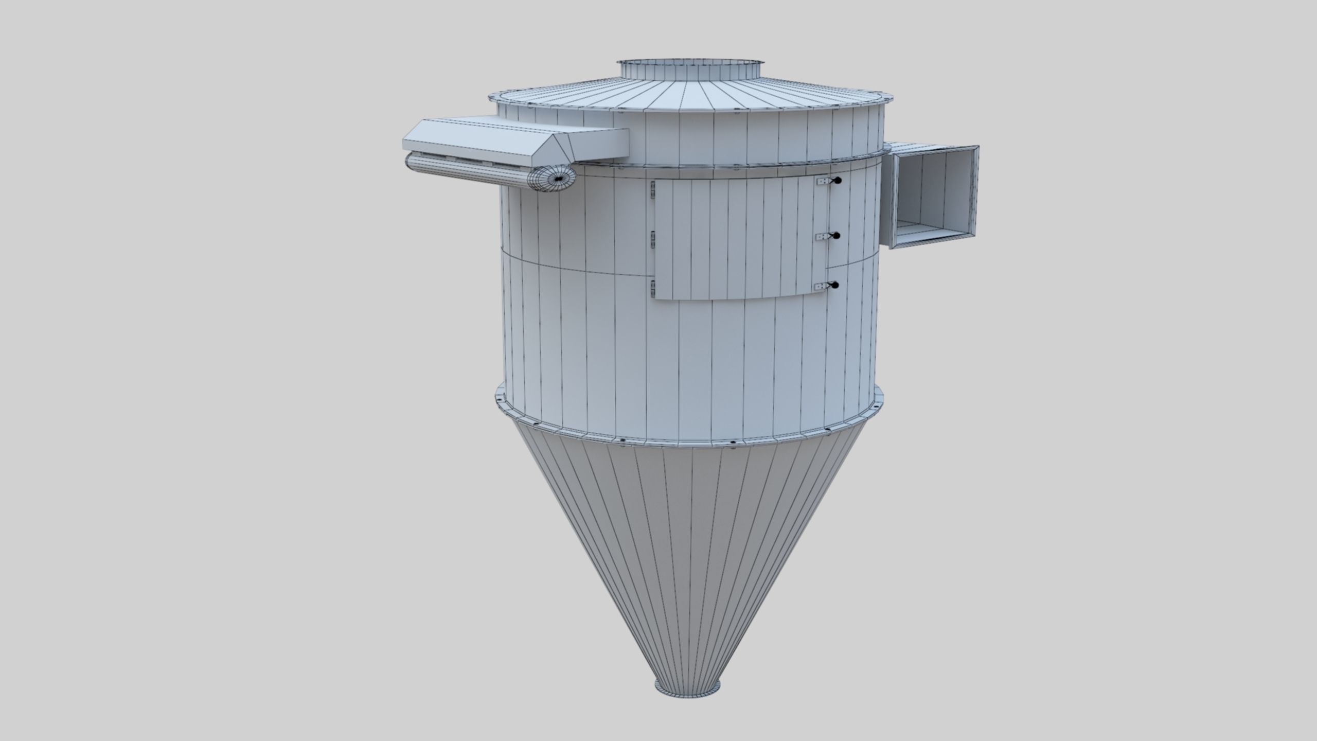 Dust Cyclone - Wheat Grain Flour Milling Machine Low-poly 3D model_4