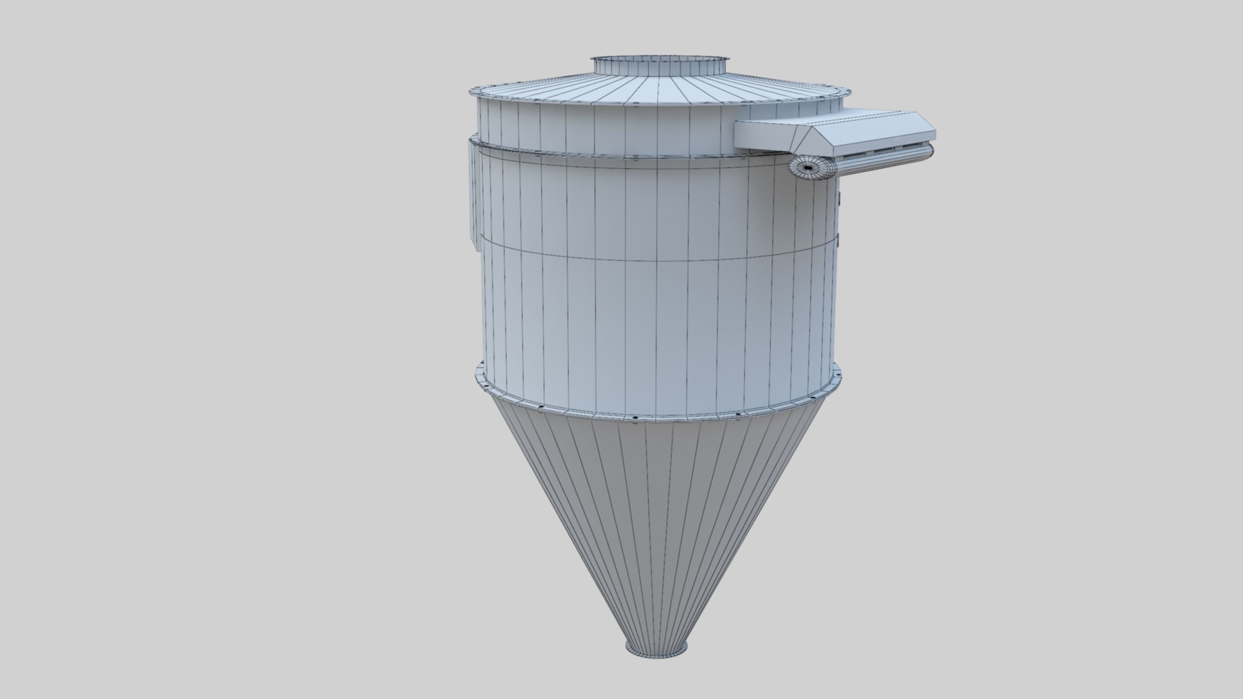 Dust Cyclone - Wheat Grain Flour Milling Machine Low-poly 3D model_35