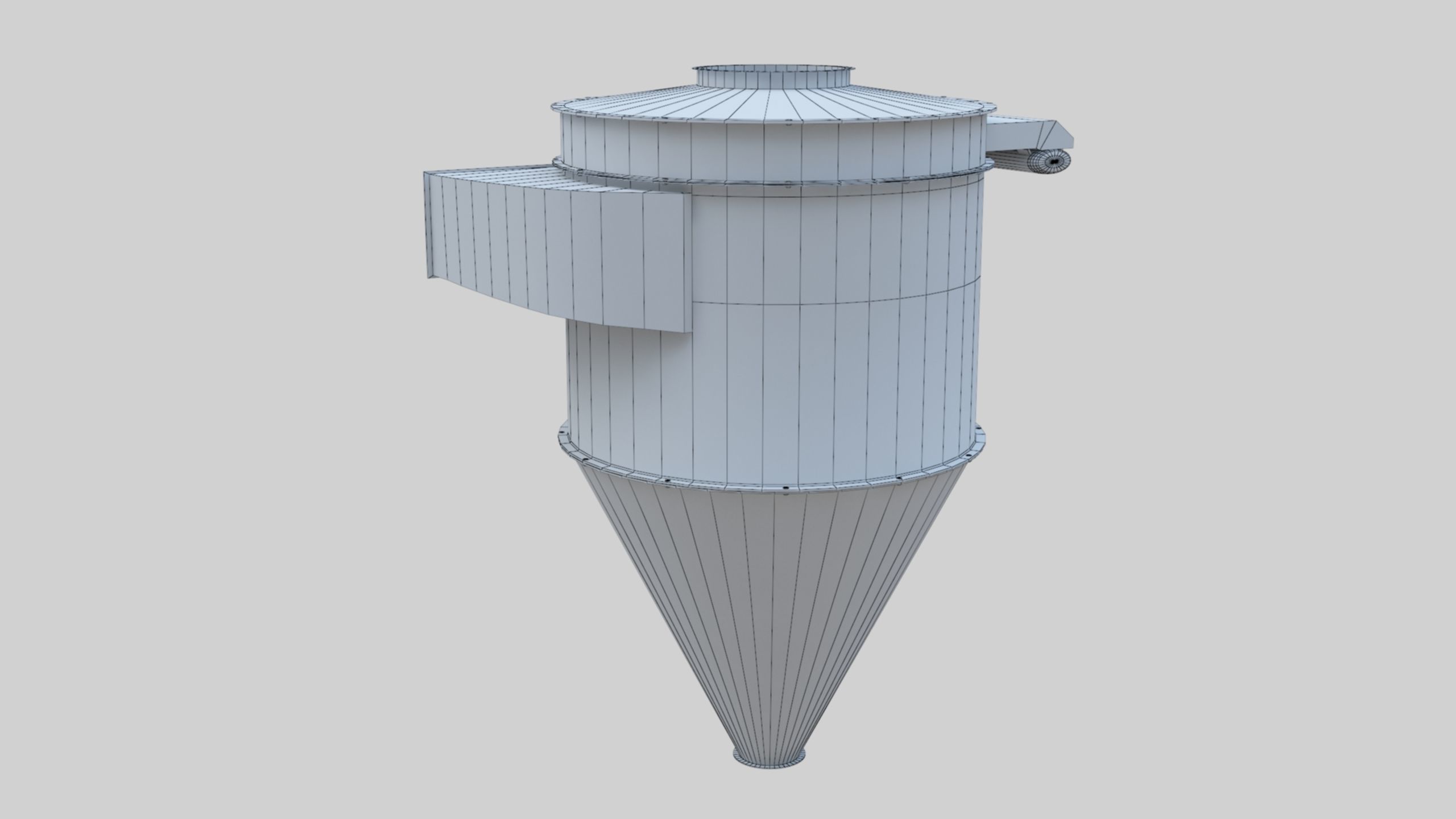 Dust Cyclone - Wheat Grain Flour Milling Machine Low-poly 3D model_38