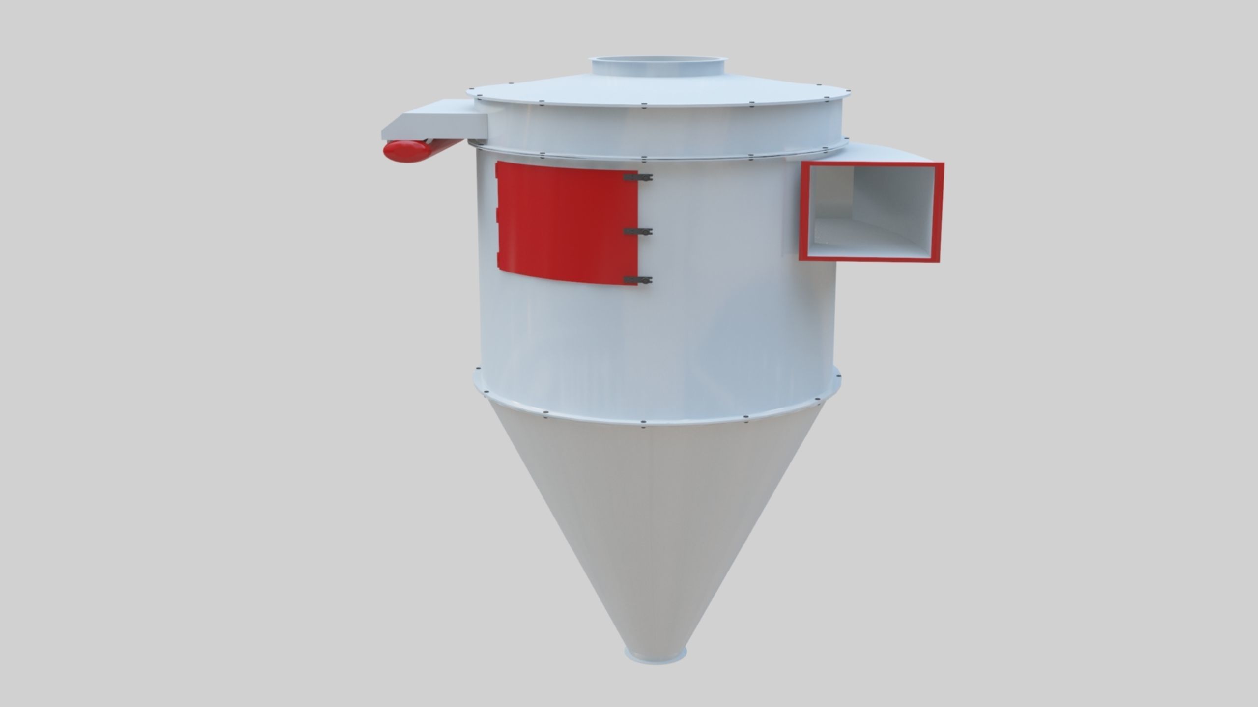 Dust Cyclone - Wheat Grain Flour Milling Machine Low-poly 3D model_26