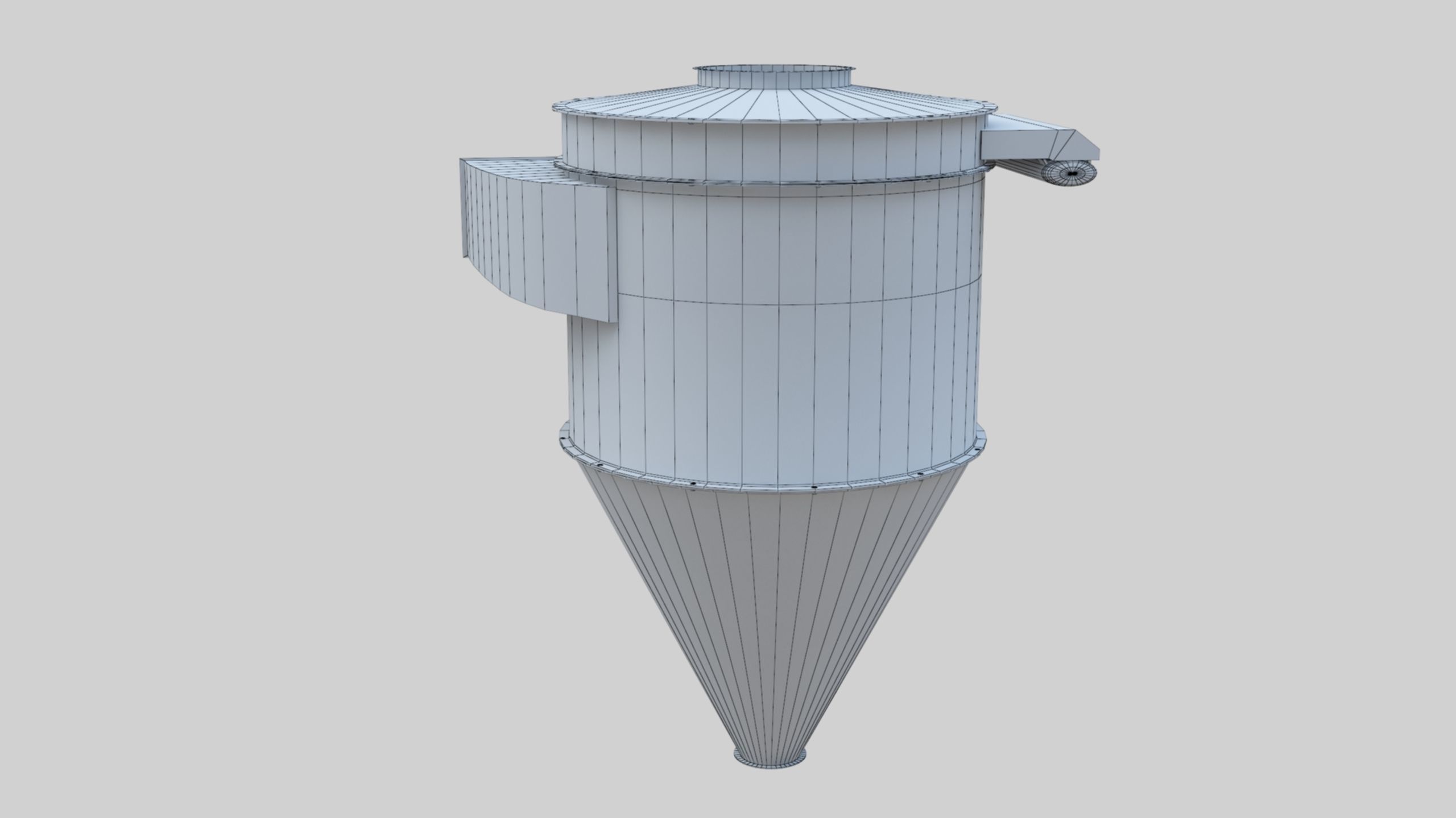 Dust Cyclone - Wheat Grain Flour Milling Machine Low-poly 3D model_43