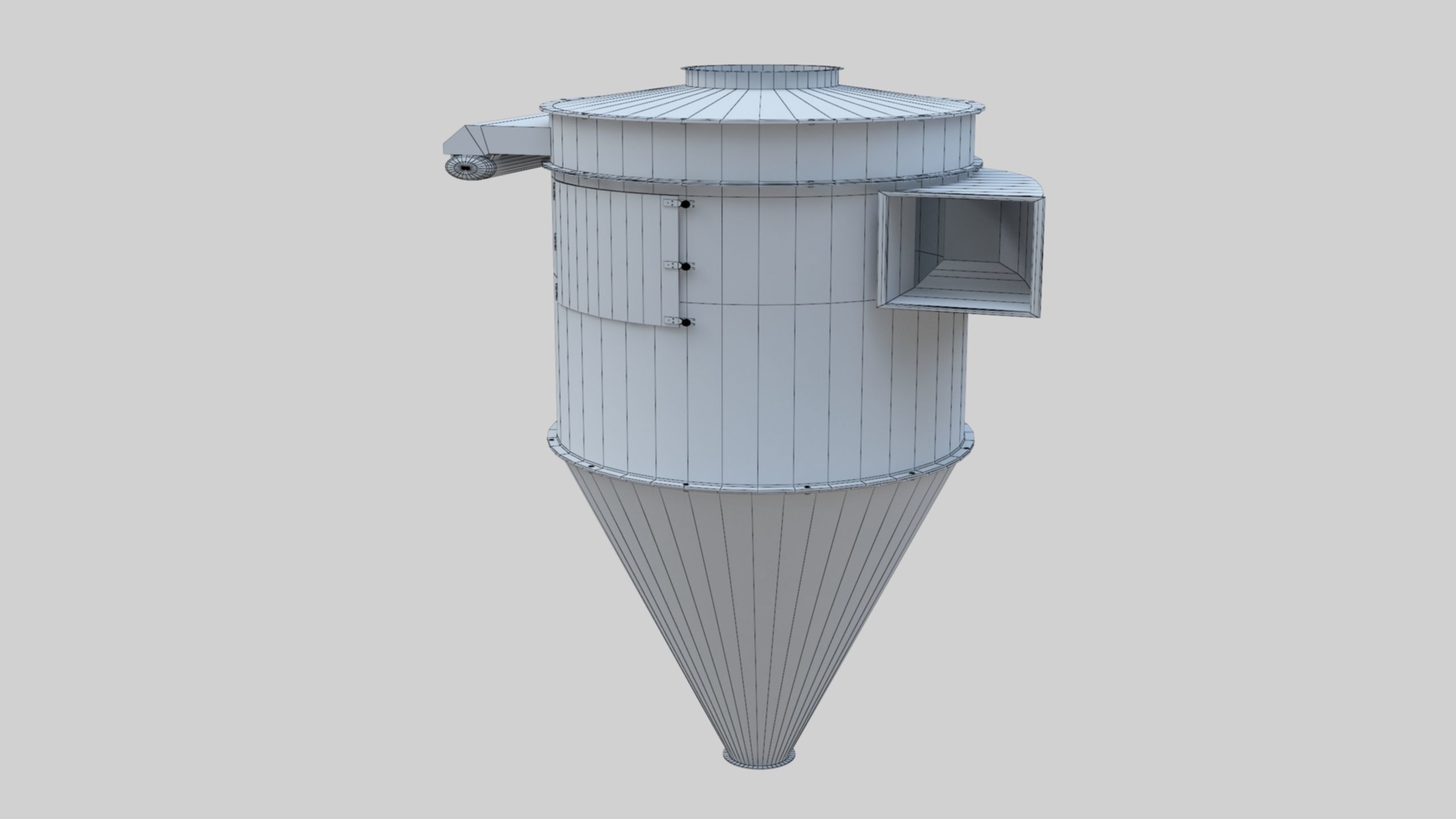 Dust Cyclone - Wheat Grain Flour Milling Machine Low-poly 3D model_46