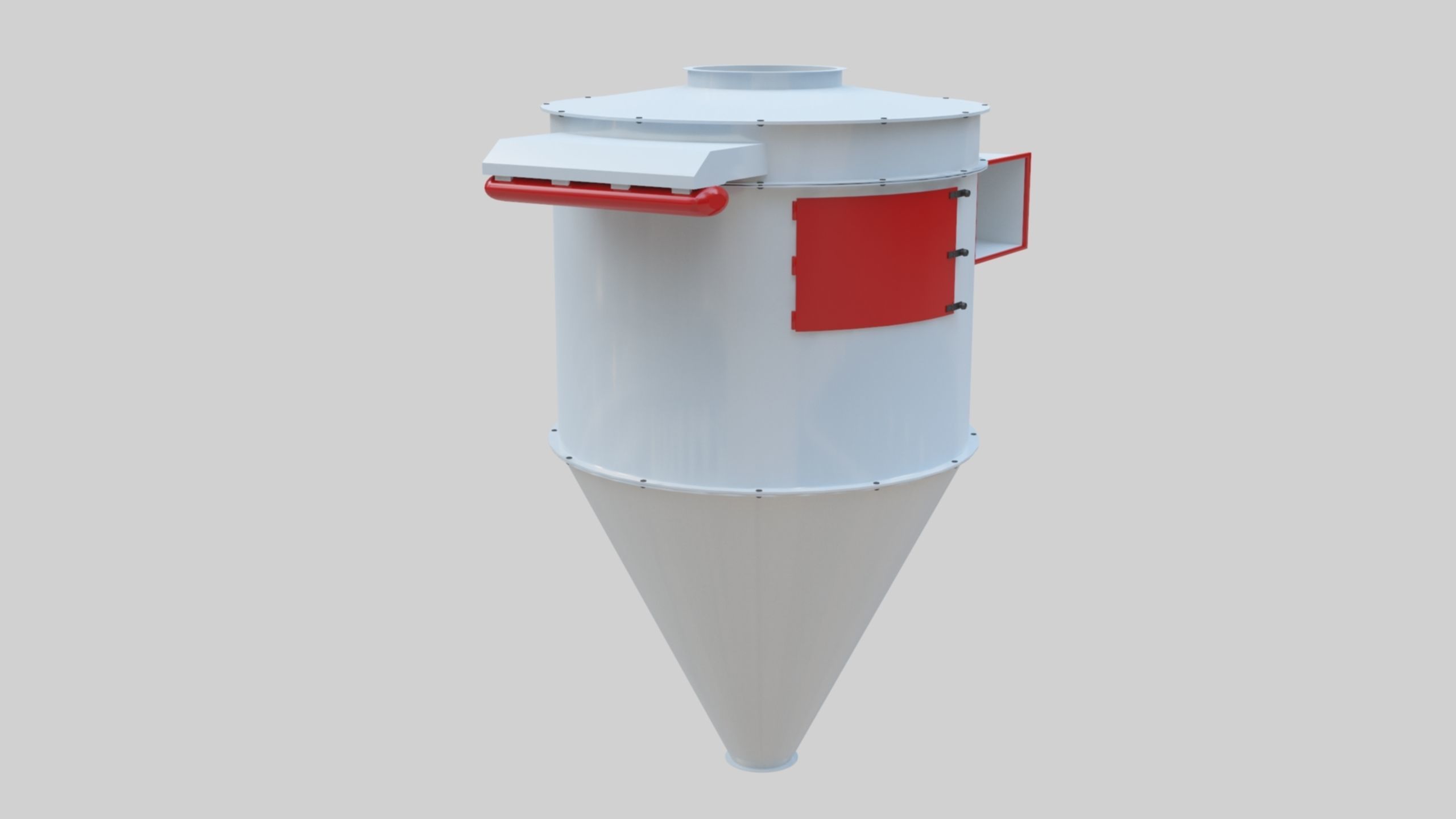 Dust Cyclone - Wheat Grain Flour Milling Machine Low-poly 3D model_16