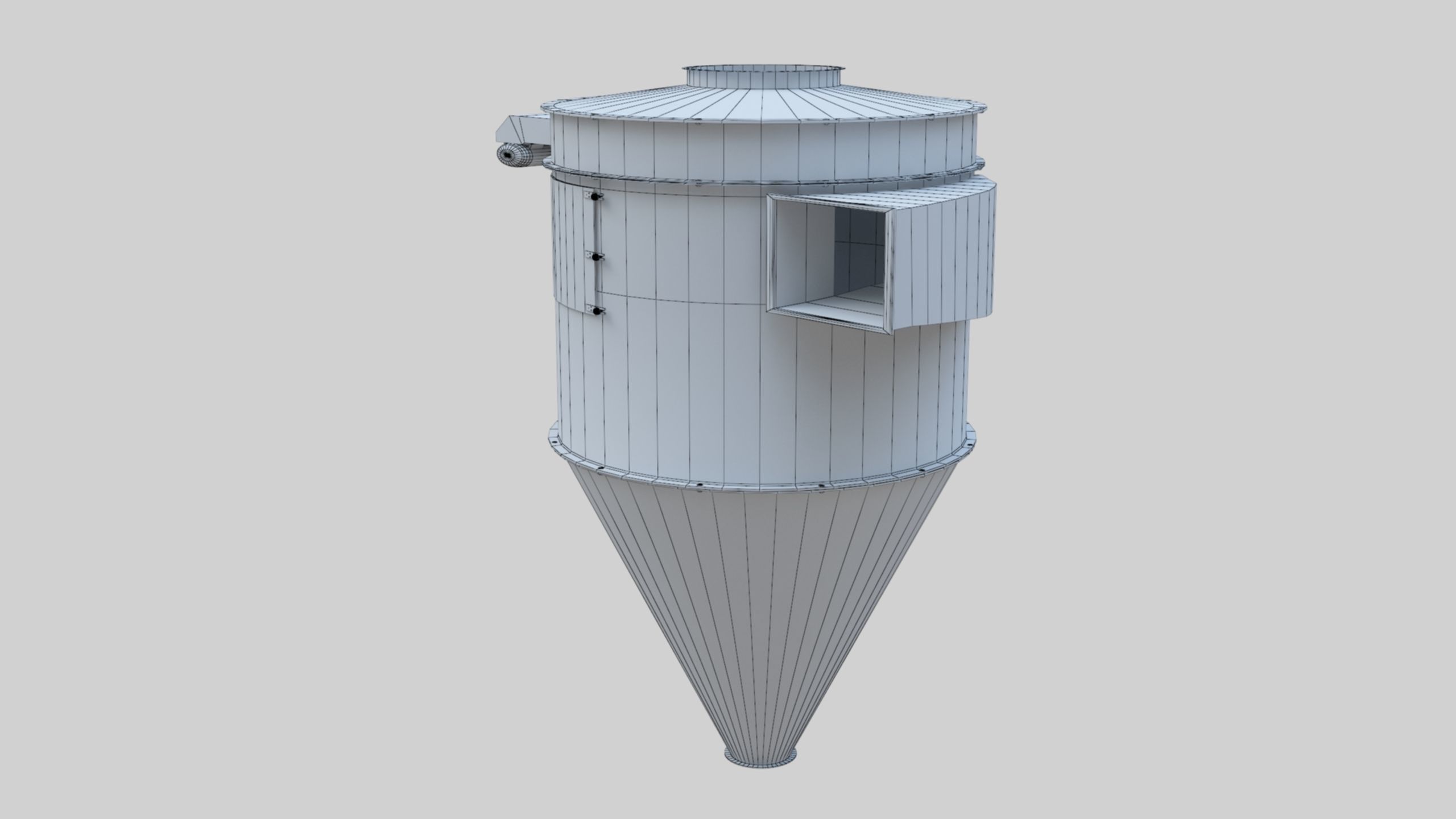 Dust Cyclone - Wheat Grain Flour Milling Machine Low-poly 3D model_3