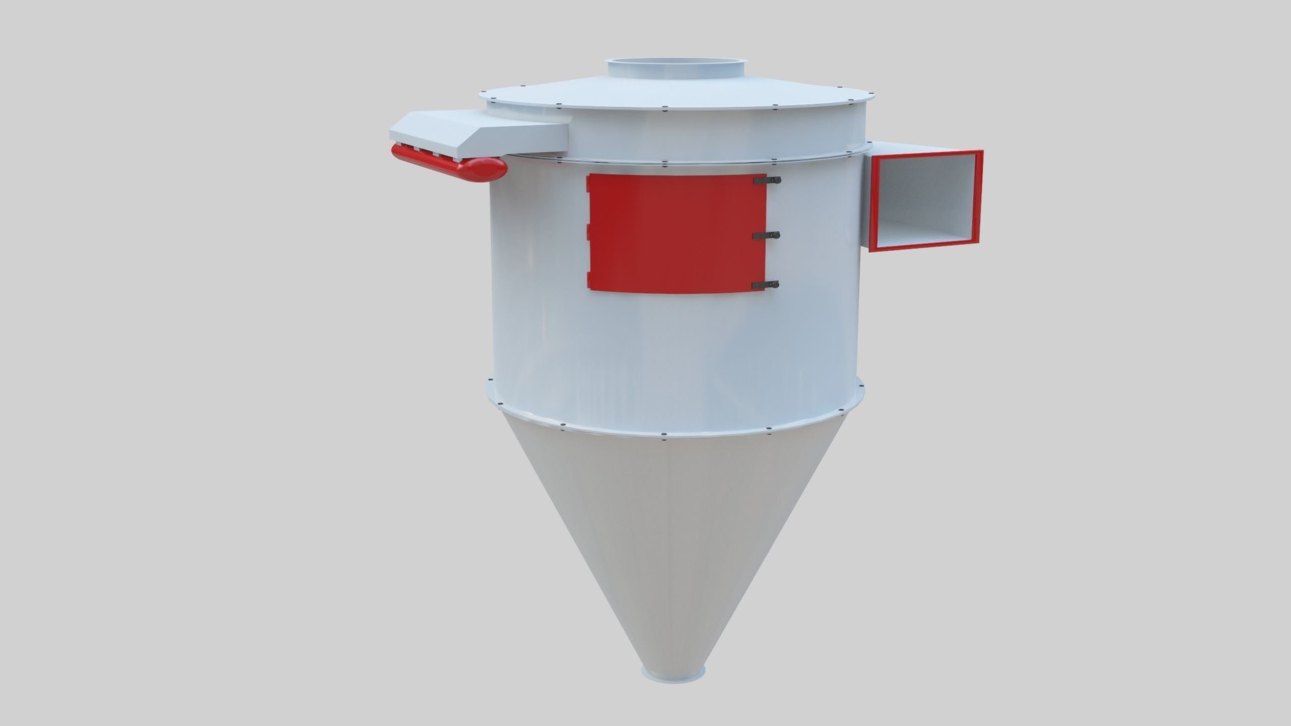 Dust Cyclone - Wheat Grain Flour Milling Machine Low-poly 3D model_11