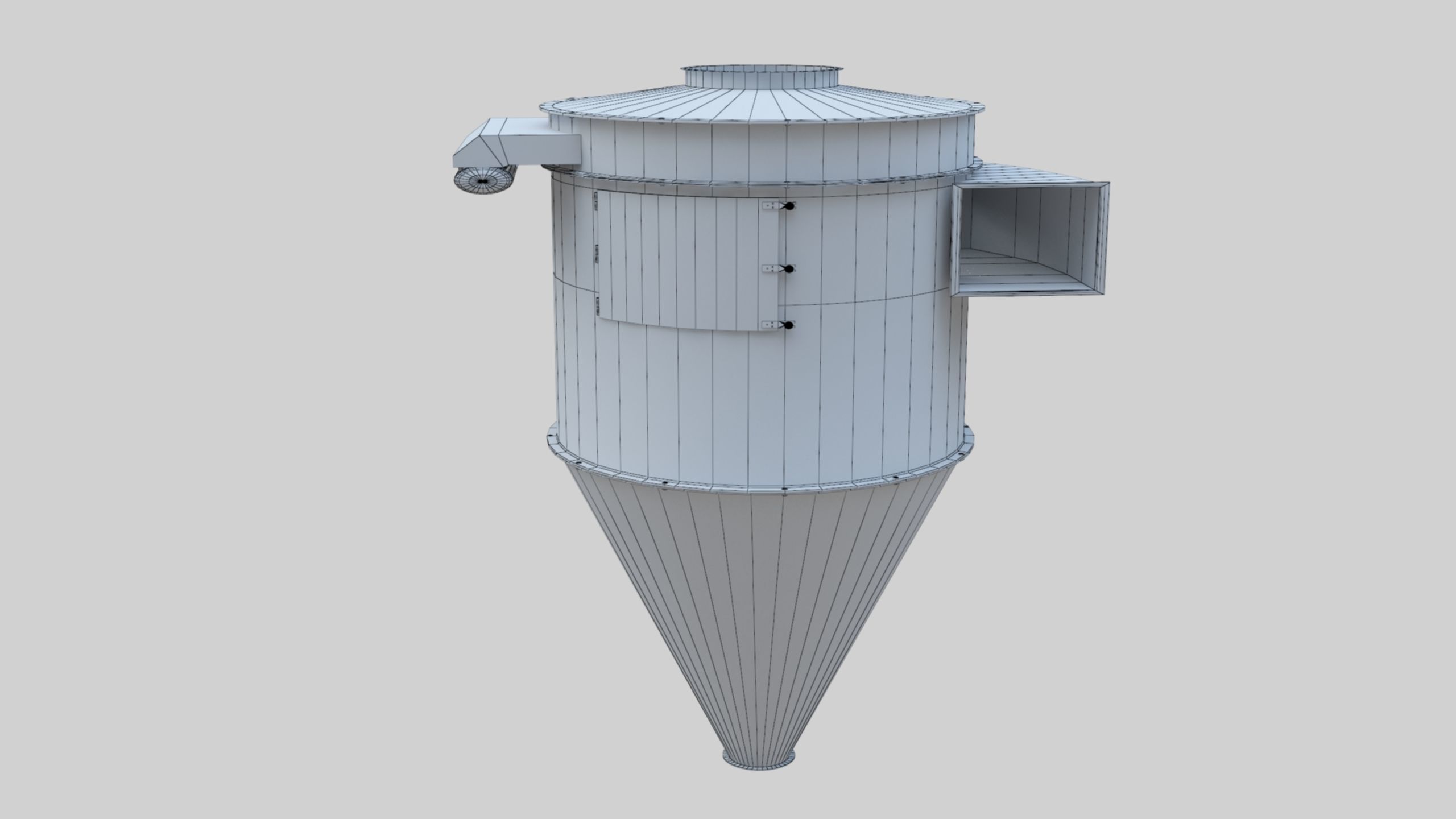 Dust Cyclone - Wheat Grain Flour Milling Machine Low-poly 3D model_31