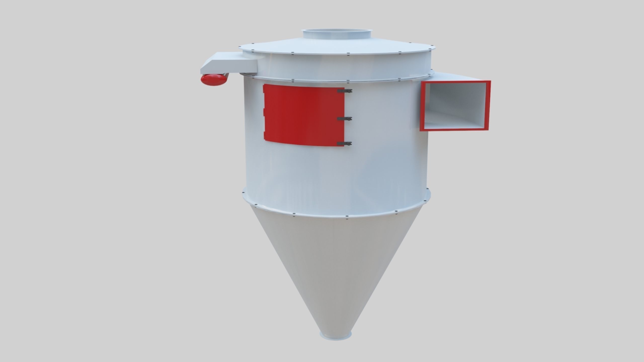 Dust Cyclone - Wheat Grain Flour Milling Machine Low-poly 3D model_9