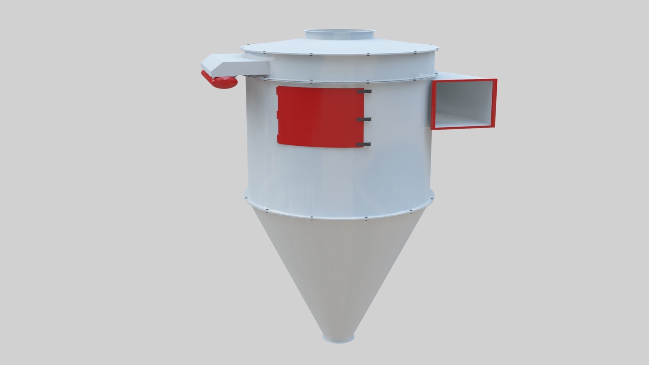 Dust Cyclone - Wheat Grain Flour Milling Machine Low-poly 3D model_10