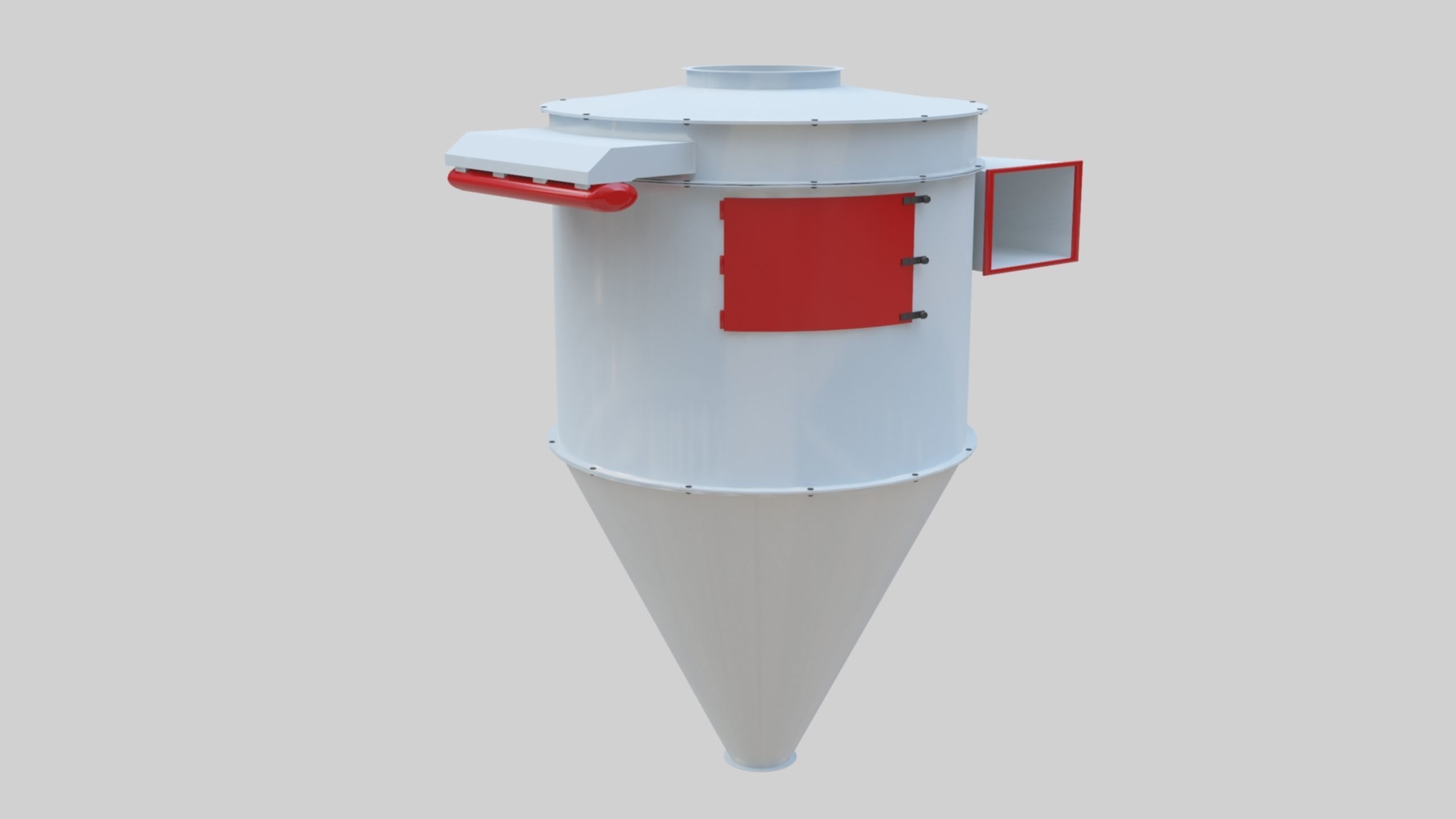 Dust Cyclone - Wheat Grain Flour Milling Machine Low-poly 3D model_6