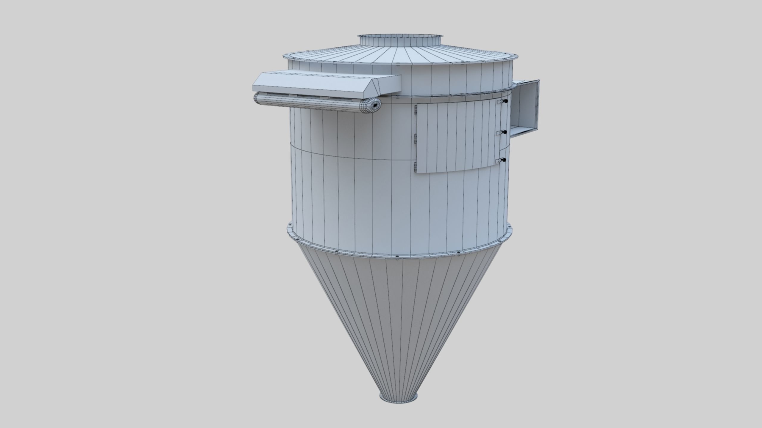Dust Cyclone - Wheat Grain Flour Milling Machine Low-poly 3D model_29