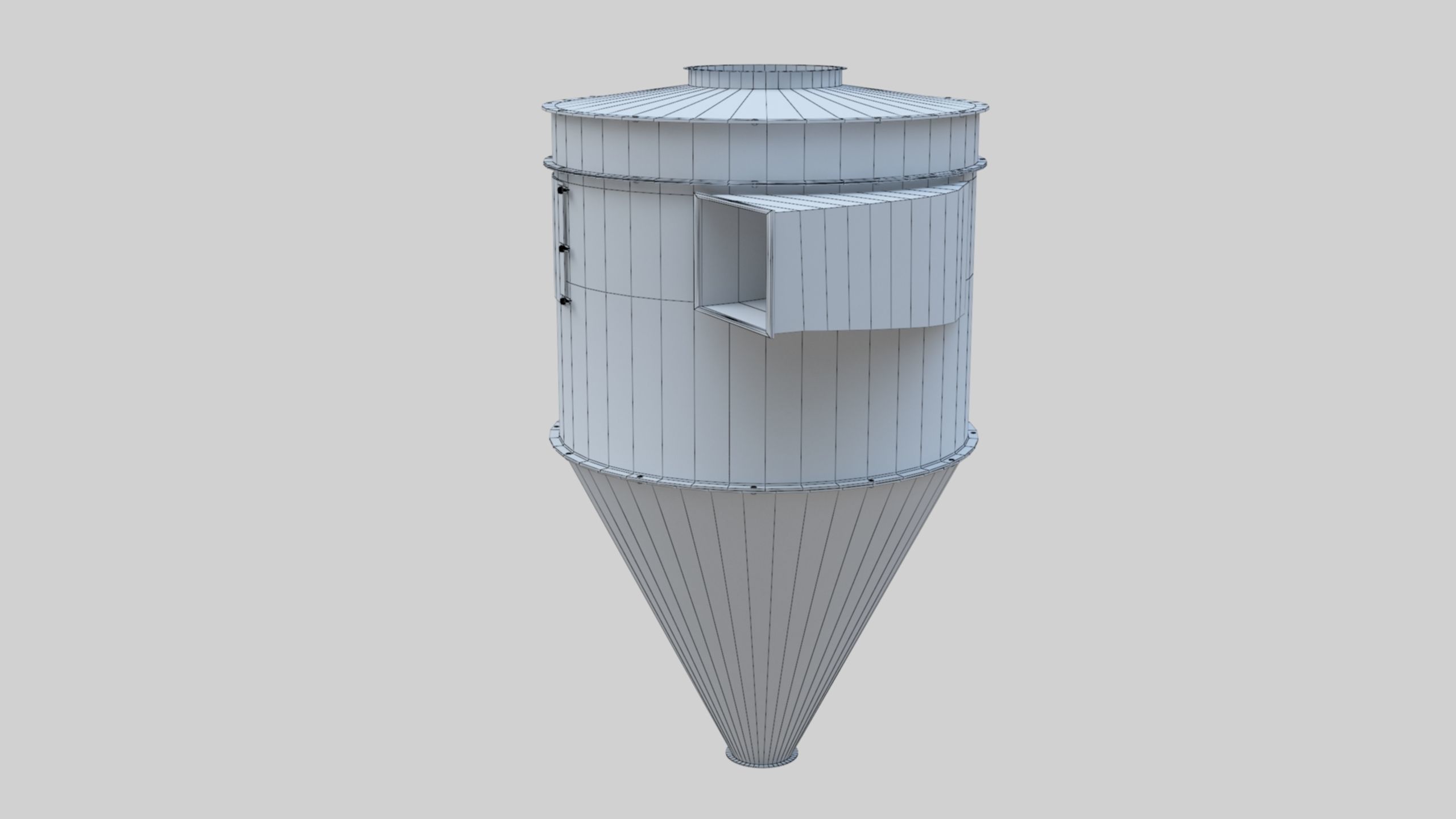 Dust Cyclone - Wheat Grain Flour Milling Machine Low-poly 3D model_47