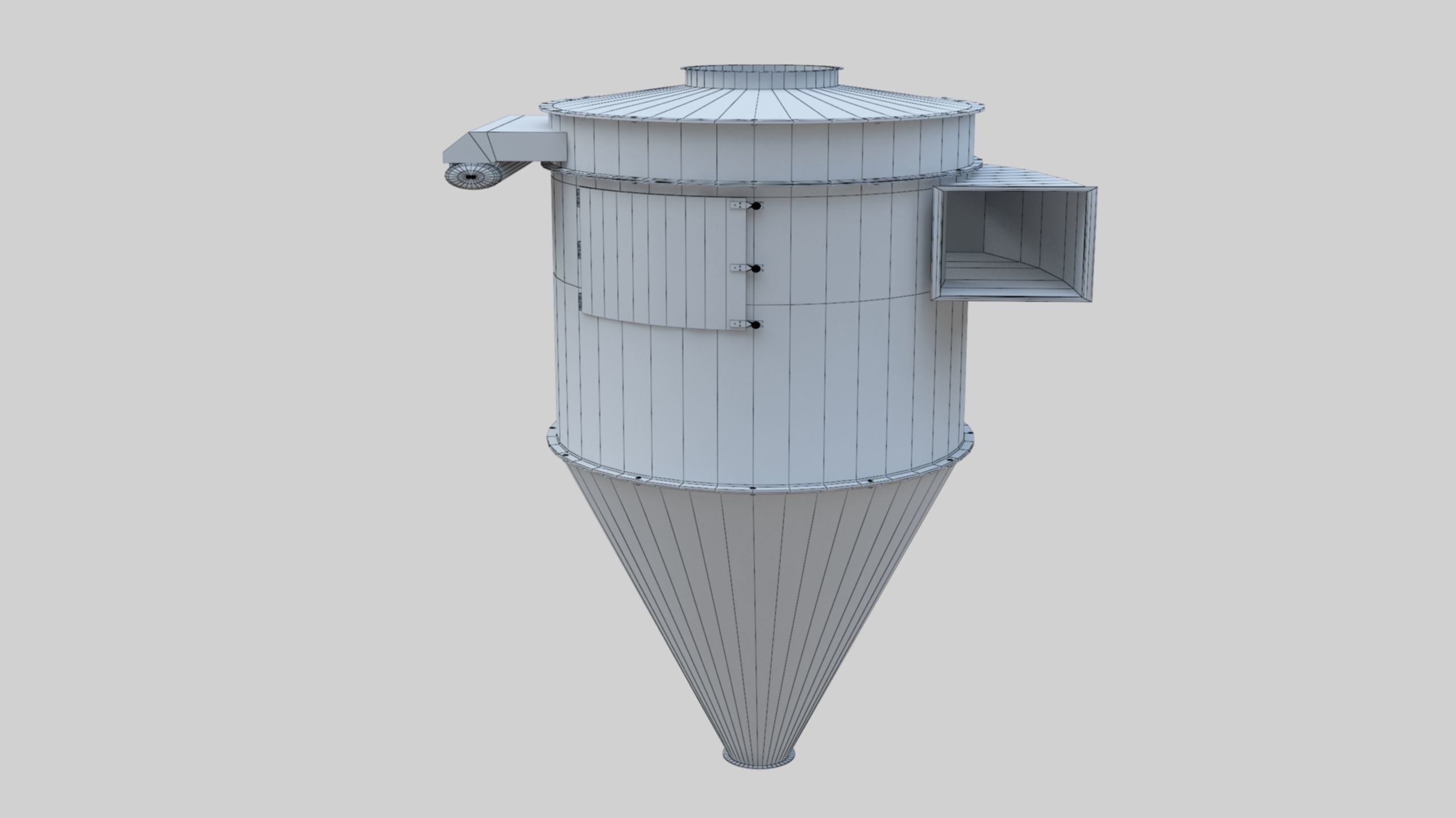 Dust Cyclone - Wheat Grain Flour Milling Machine Low-poly 3D model_5