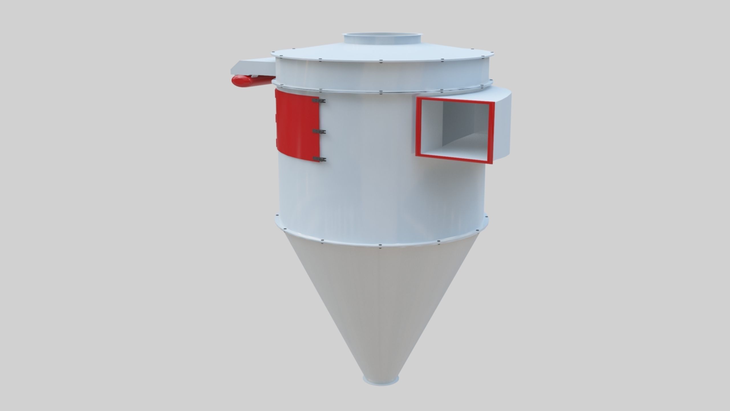 Dust Cyclone - Wheat Grain Flour Milling Machine Low-poly 3D model_25