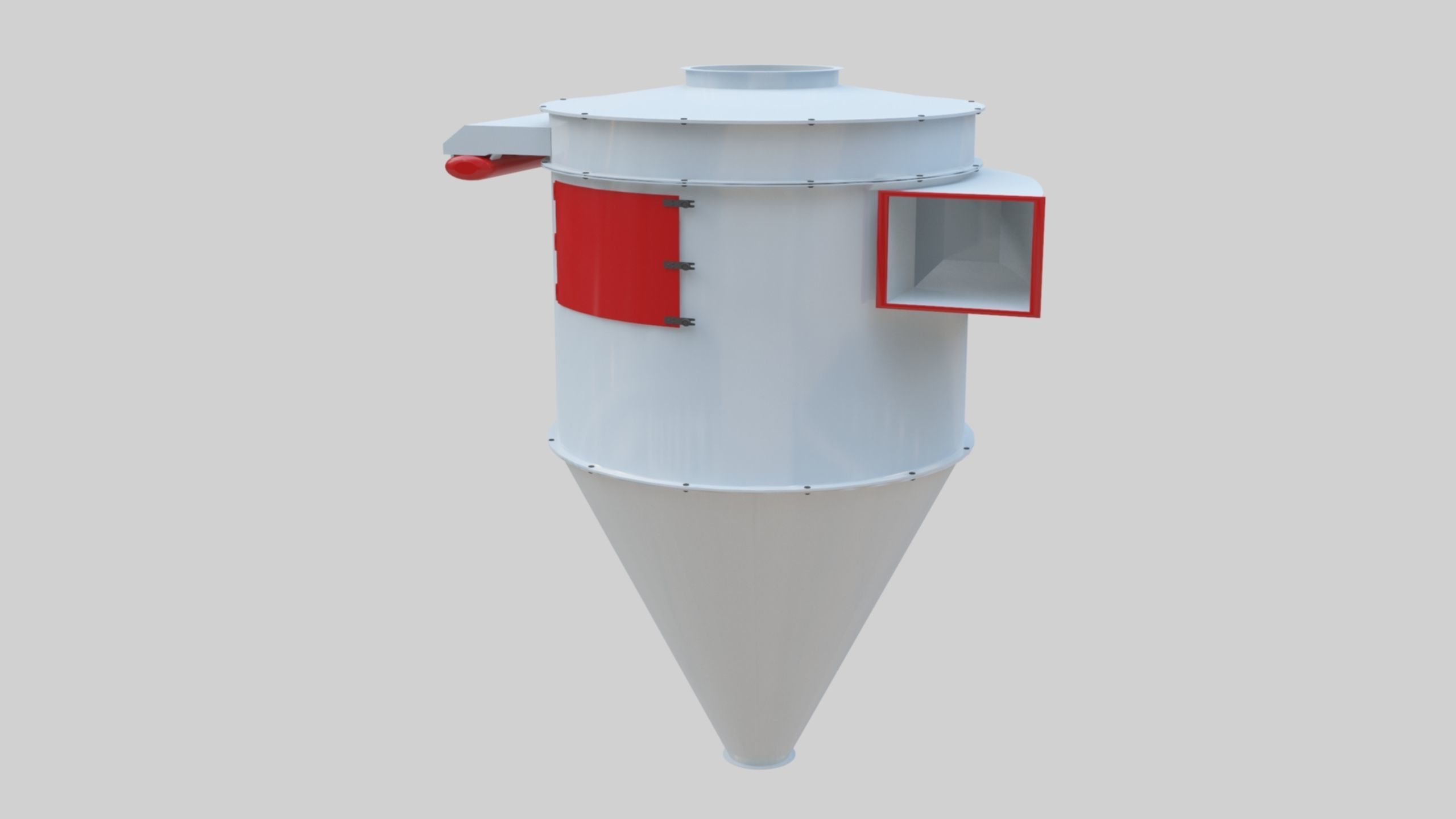 Dust Cyclone - Wheat Grain Flour Milling Machine Low-poly 3D model_28