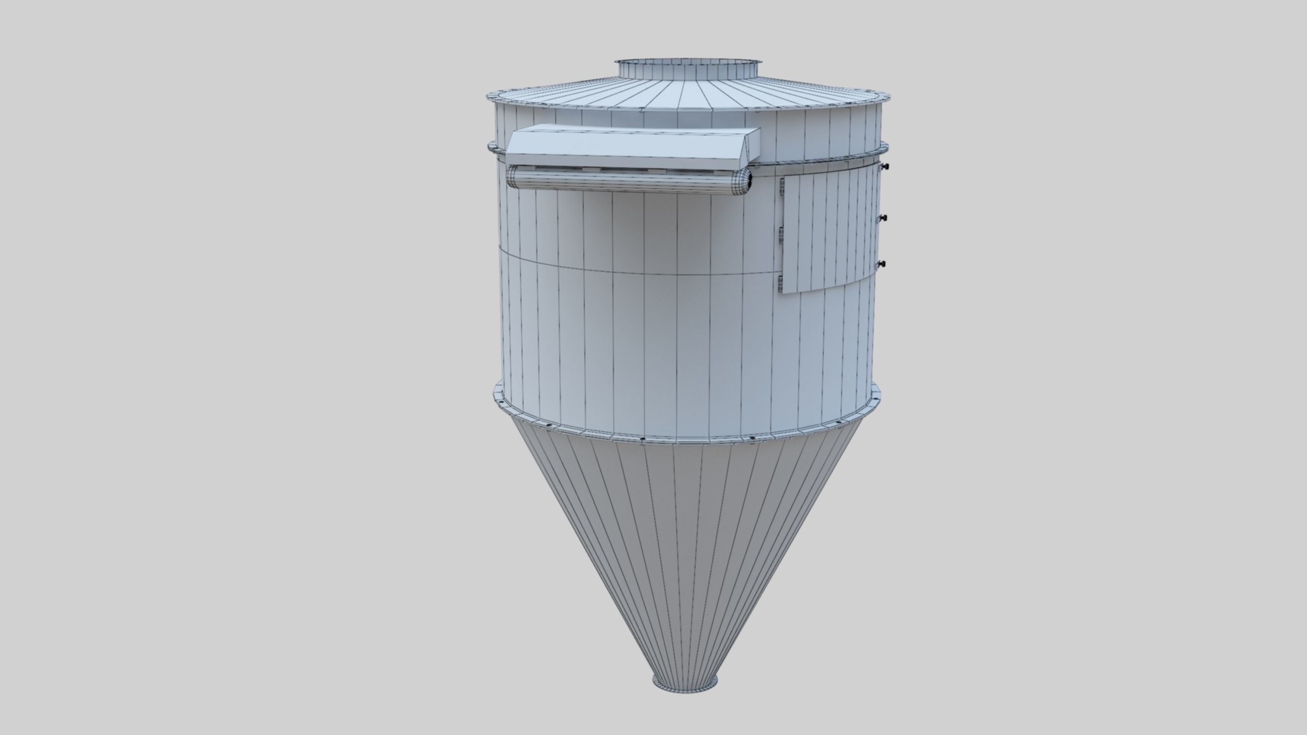 Dust Cyclone - Wheat Grain Flour Milling Machine Low-poly 3D model_32