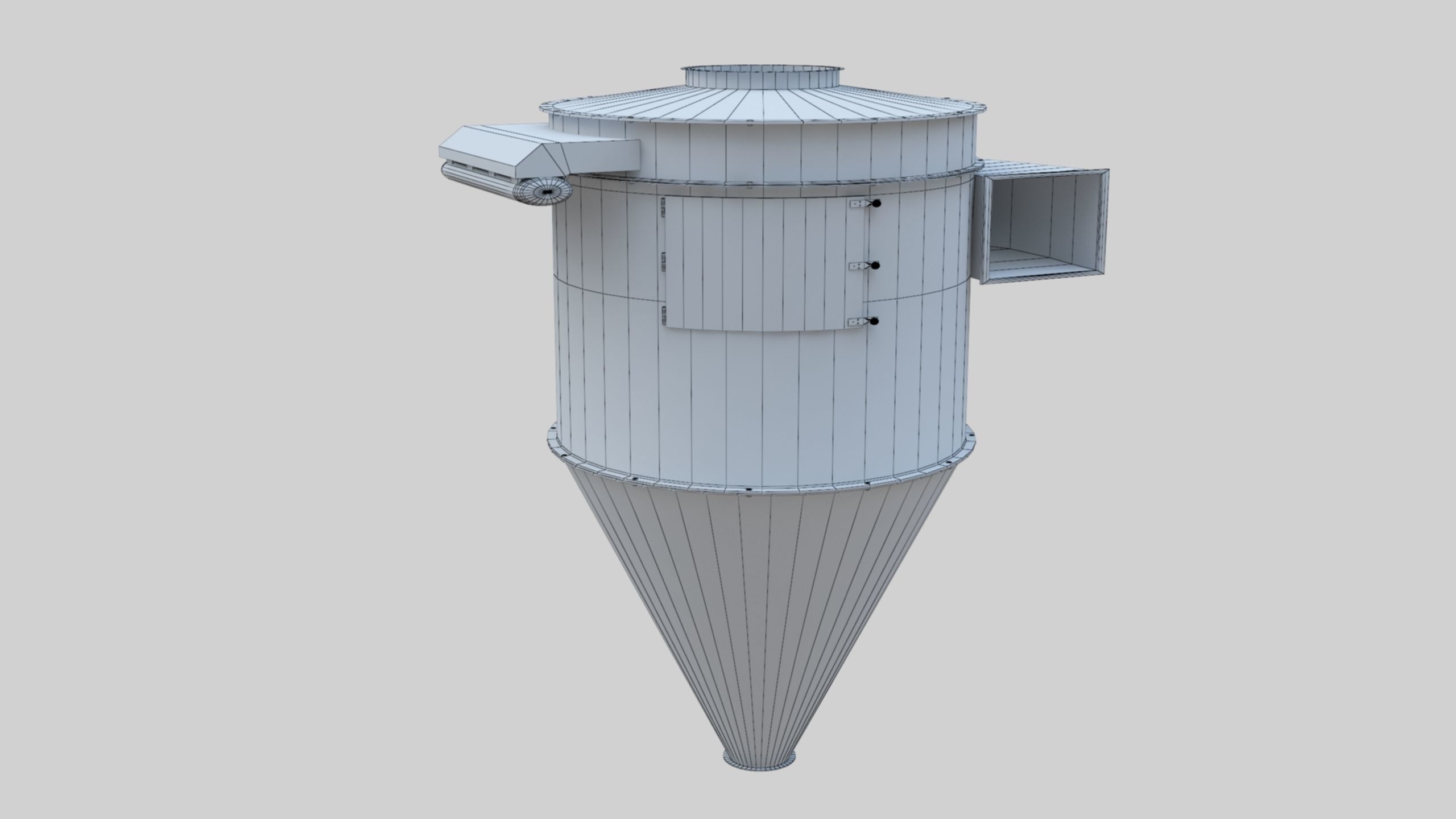 Dust Cyclone - Wheat Grain Flour Milling Machine Low-poly 3D model_37