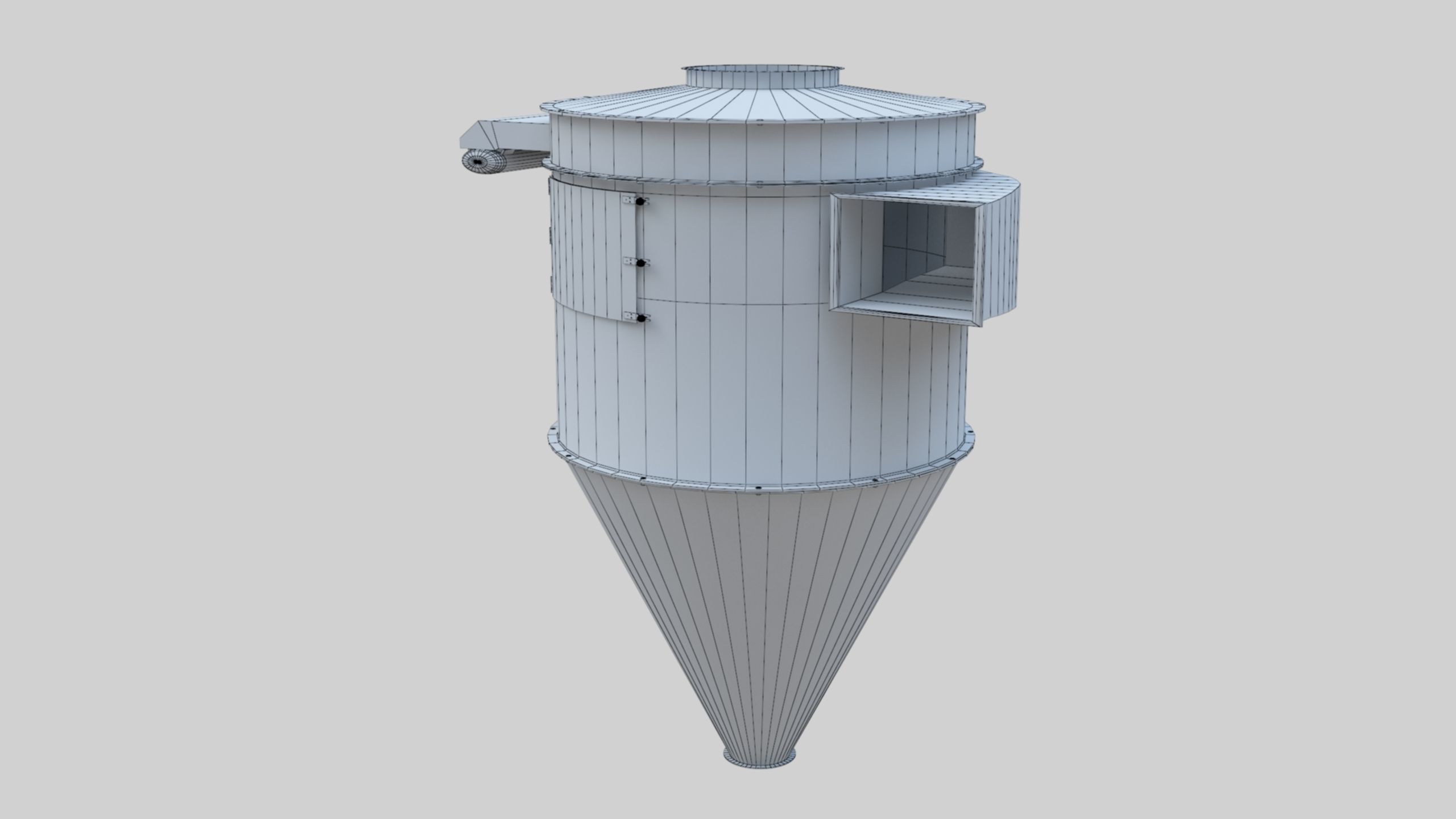 Dust Cyclone - Wheat Grain Flour Milling Machine Low-poly 3D model_41