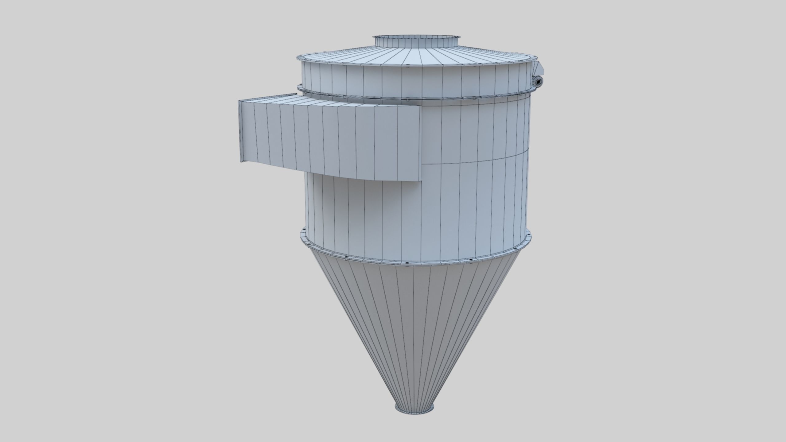 Dust Cyclone - Wheat Grain Flour Milling Machine Low-poly 3D model_44