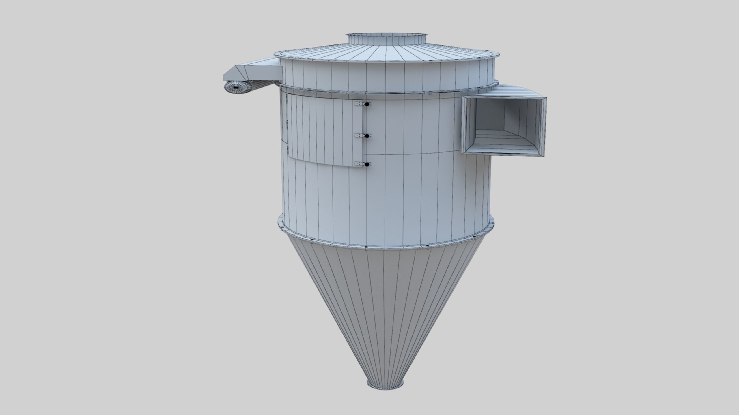Dust Cyclone - Wheat Grain Flour Milling Machine Low-poly 3D model_50