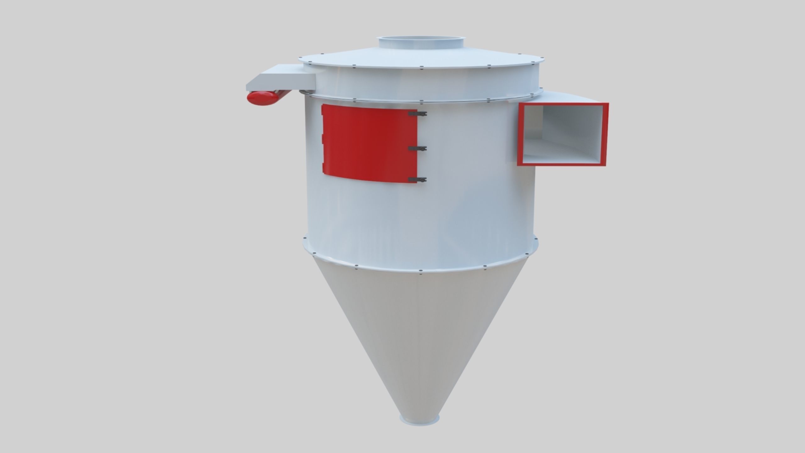Dust Cyclone - Wheat Grain Flour Milling Machine Low-poly 3D model_12