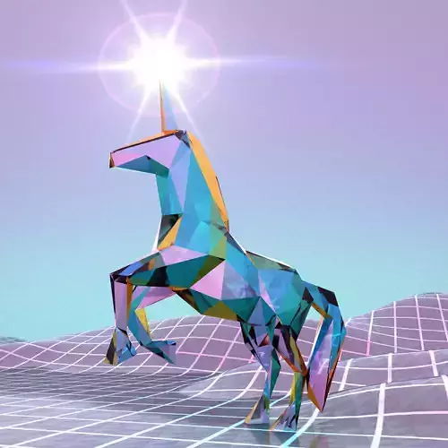 Low Poly Geometric Unicorn 3D model