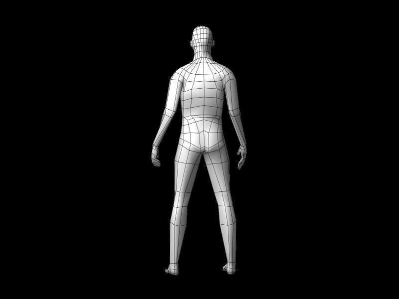 Low-Poly Base Human Mesh  Low-poly 3D model_9