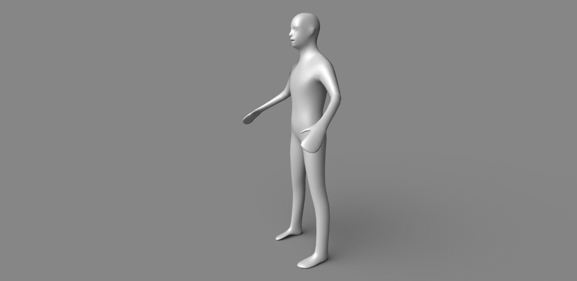Low-Poly Base Human Mesh  Low-poly 3D model_6