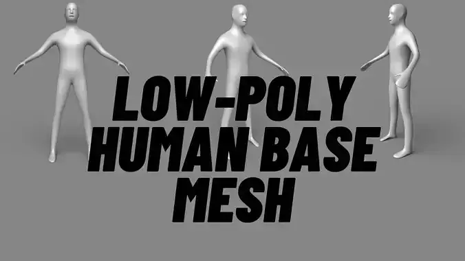 Low-Poly Base Human Mesh  Low-poly 3D model