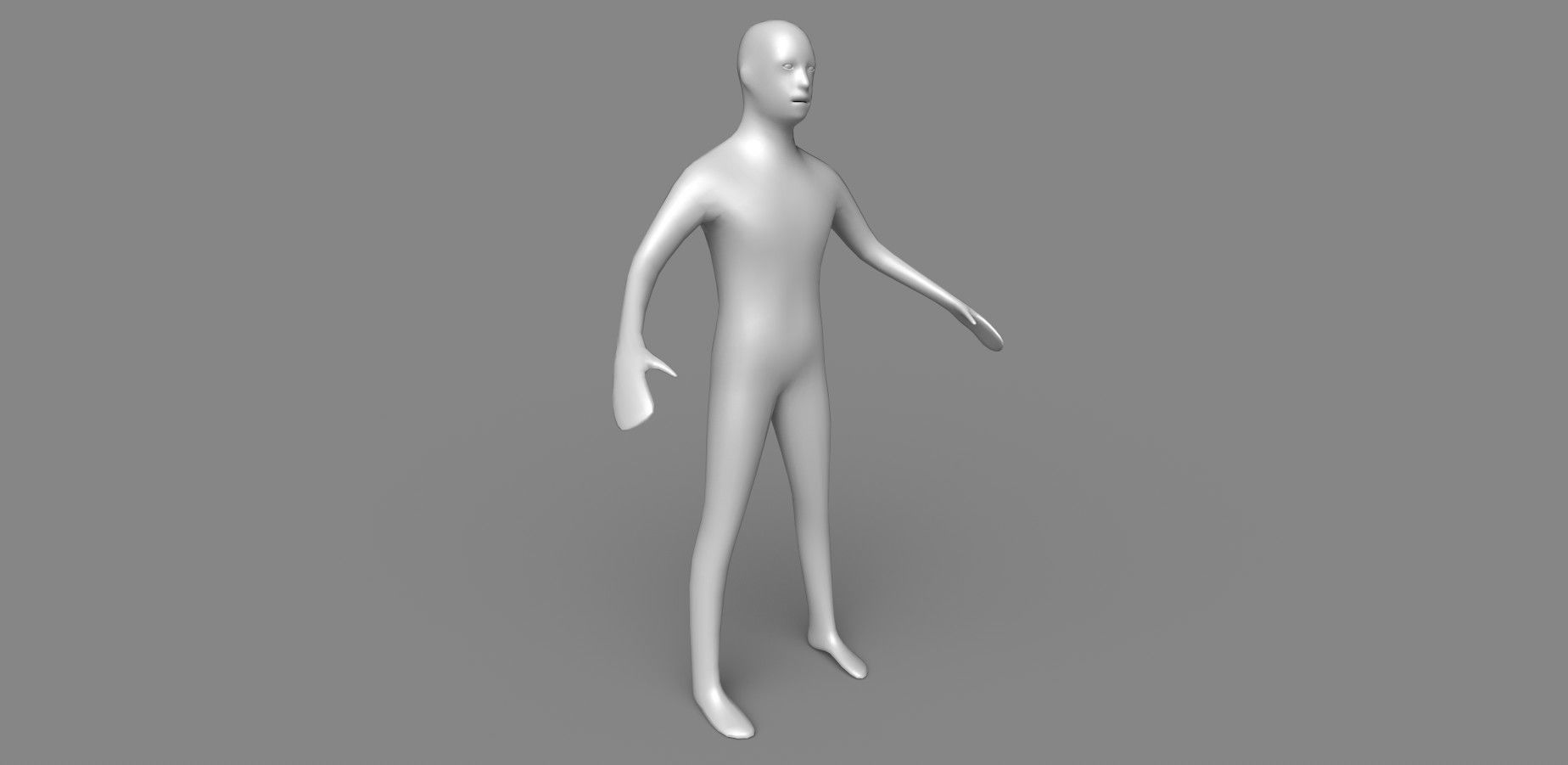 Low-Poly Base Human Mesh  Low-poly 3D model_2